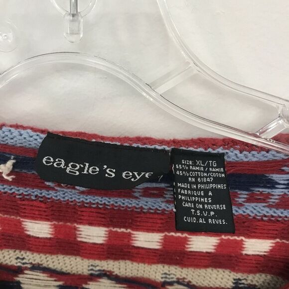 Eagle's Eye Womens Red White Blue Americana Button-Down Cardigan Size XLarge - Picture 4 of 4